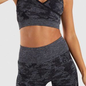 Gymshark Black Camo leggings/bra set